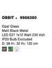 NOVA LUCE závěsné svítidlo OBBIT opálové sklo matný černý kov E27 1x12W 230V IP20 bez žárovky 9988380