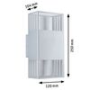 PAULMANN LED nástěnné svítidlo Tharin IP44 3000K 120x250mm 2x3,7W stříbrná