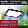 PAULMANN LED Panel Atria Shine IP44 hranaté 190x190mm 8W 3000 - 6500K černá