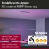 PAULMANN LED závěsné svítidlo Smart Home Zigbee 3.0 Aptare RGBW+ stmívatelné / 2x16W hliník kartáčovaný
