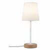 Paulmann stolní lampa Neordic Stellan 1-ramenné látkový širm bílá/dřevo 796.36 P 79636