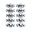 PAULMANN Vestavné svítidlo 10ks-sada výklopné kruhové 90mm 30° GU10 max. 10x10W 230V matný chrom