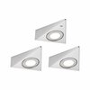 PAULMANN LED podskříňkové svítidlo Trias čidlo přiblížení 3ks sada 3x2,7W 135x132mm 230/12V kov kartáčovaný