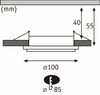 PAULMANN LED vestavné svítidlo Sormus samostatné svítidlo IP65 kruhové 100mm 4,8W / 1,5W / 230V 3000K matný chrom