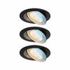 PAULMANN LED vestavné svítidlo White Select Aumus 3ks sada kruhové 105mm 90° 3x5W 230V stmívatelné 2700 - 6500K černá