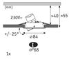 PAULMANN LED vestavné svítidlo 3-krokové-stmívatelné Nova GU10 Flat výklopné 4,9W 230V stmívatelné 2700K kov kartáčovaný