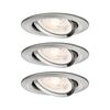 PAULMANN LED vestavné svítidlo 3-krokové-stmívatelné Nova GU10 Flat výklopné 3x4,9W 230V stmívatelné 2700K kov kartáčovaný