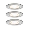 PAULMANN LED vestavné svítidlo 3-krokové-stmívatelné Nova GU10 Flat nevýklopné IP44 3x4,9W 230V stmívatelné 2700K kov kartáčovaný