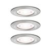 PAULMANN LED vestavné svítidlo Nova GU10 Flat nevýklopné IP44 3x4,9W 230V 4000K kov kartáčovaný