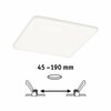 PAULMANN LED vestavné svítidlo Veluna VariFit IP44 hranaté 185x185mm 17,5W 4.000K satén 923.98