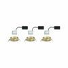 PAULMANN LED vestavné svítidlo Nova Coin 3ks sada kruhové 84mm 50° Coin 3x6W 230V 2700K zlatá mat