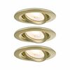 PAULMANN LED vestavné svítidlo Nova Plus 3ks sada IP65 kruhové 93mm 30° GU10 3x6W 230V stmívatelné 2700K zlatá mat