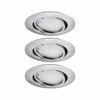 PAULMANN LED vestavné svítidlo Smart Home Zigbee Base Coin základní sada výklopné kruhové 90mm 20° 3x4,9W 230V stmívatelné 3000K kov kartáčovaný 924.64