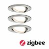 PAULMANN SmartHome Zigbee vestavná svítidla sada LED Coin Nova Plus 3x6,5W stmívatelné kruhové kov kartáčovaný 929.59 P 92959