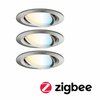 PAULMANN SmartHome Zigbee vestavná svítidla sada LED Coin Nova Plus 3x6,5W měnitelná bílá kruhové kov kartáčovaný 929.62 P 92962