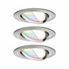PAULMANN SmartHome Zigbee vestavná svítidla sada LED Coin Nova Plus 3x3,5W RGBW kruhové kov kartáčovaný 929.65 P 92965