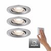 PAULMANN LED vestavné svítidlo Nova mini Plus EasyDim výklopné 3x4,2W 2700K kov kartáčovaný 230V 929.73