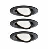 PAULMANN LED vestavné svítidlo Nova kruhové 3x6,5W teplá bílá černá/mat výklopné 3ks sada 944.71