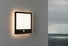 PAULMANN LED venkovní panel Lamina vč. pohybové čidlo IP44 hranaté 250x250mm 3000K 14,5W 230V černá umělá hmota