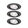 PAULMANN LED vestavné svítidlo Base GU10 Flat výklopné 3x4W 230V 2700K černá mat