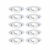 PAULMANN LED vestavné svítidlo 3-krokové-stmívatelné 10ks-sada výklopné kruhové 82mm 70° 10x4,8W 230V 3000K bílá mat