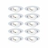 PAULMANN LED vestavné svítidlo 3-krokové-stmívatelné 10ks-sada výklopné kruhové 82mm 70° 10x4,8W 230V 3000K bílá mat