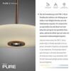 PAUL NEUHAUS Závěsné svítidlo PURE E-Vitrum tmavěhnědé kov elektrické 2700-5000K PN 2084-34