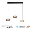 PAUL NEUHAUS Závěsné svítidlo LED RIKA 3 ramenné černá nastavitelná výška Comfort Lift SimplyDim 3000K PN 2113-18