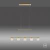 PAUL NEUHAUS LED závěsné svítidlo, 5 ramenné, matná mosaz, nastavitelná výška, nad jídelní stůl 3000K