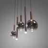 PAUL NEUHAUS LED závěsné svítidlo BOWL, hnědé,5-ramenné lineární SimplyDim 2700K