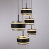 PAUL NEUHAUS Závěsné svítidlo PURE Falling Rings, černá / metalická šedá 2200-5000K
