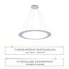 PAUL NEUHAUS PURE-COSMO LED závěsné svítidlo kruhové s nastavitelnou barvou světla, funkcí stmívání a nastavitelnou výškou 2700-5000K