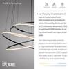 PAUL NEUHAUS LED závěsné svítidlo PURE E-Flying Rings elektrické 2700-5000K šedá mystic 2566-15