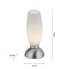 PAUL NEUHAUS LED stolní lampa stříbrná opálové sklo 3 krokové stmívání dotykovým stmívačem 3000K PN 4021-55