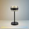 PAUL NEUHAUS LED nabíjecí stolní lampa PURE Falling Rings, černá / metalická šedá , dotykový vypínač 2200-5000K