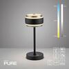 PAUL NEUHAUS LED nabíjecí stolní lampa PURE Falling Rings, černá / metalická šedá , dotykový vypínač 2200-5000K