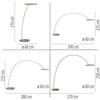 PAUL NEUHAUS LED lampa do oblouku PURE Loop-Bow, bronzová, stojací svítidlo, stmívatelné, 2200-5000K