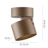 PAUL NEUHAUS LED stropní svítidlo PURE Cup, bronzová, stmívatelné, nastavitelné a otočné 2700K