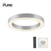 PAUL NEUHAUS LED stropní svítidlo PURE Lines kulaté, metalická šedá (hliník) 2200-5000K