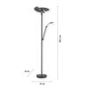 PAUL NEUHAUS PURE Mutil LED stojací lampa se čtecí lampou stmívatelné 2700-5000K antracit 678-13