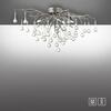 PAUL NEUHAUS Závěsná lampa lustr, stříbrná, skleněné přívěsky, pěkná hra světla PN 8090-55