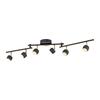 JUST LIGHT LED stropní svítidlo černé JARIK 6-ramenné, řízení vypínačem, nastavitelné 3000K