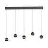 JUST LIGHT Kolekce Schöner Wohnen LED závěsné svítidlo černé, 5-ramenné, nastavitelná výška, krokově stmívatelné 3000K