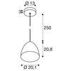 BIG WHITE (SLV) PRO CONE 20 závěsné svítidlo, délka závěsu 250cm, E27, 1x max. 60W, měděná / bílá 1008130