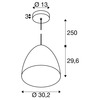 BIG WHITE (SLV) PRO CONE 30 závěsné svítidlo, délka závěsu 250cm, E27, 1x max. 60W, měděná / bílá 1008132