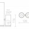 RENDL BOGARD TWIN stropní matná černá 230V LED 2x5W 40° 3000K R12499