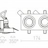 RENDL PASADENA GU10 SQ II zápustná česaný hliník 230V GU10 2x50W R12712