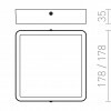 RENDL HUE SQ 17 stropní černý chrom 230V LED 18W 3000K R12811