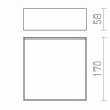 RENDL LARISA SQ 17 stropní černá 230V LED 15W 3000K R12849