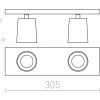 RENDL KENNY II přisazená bílá/černá 230V GU10 2x35W R12915